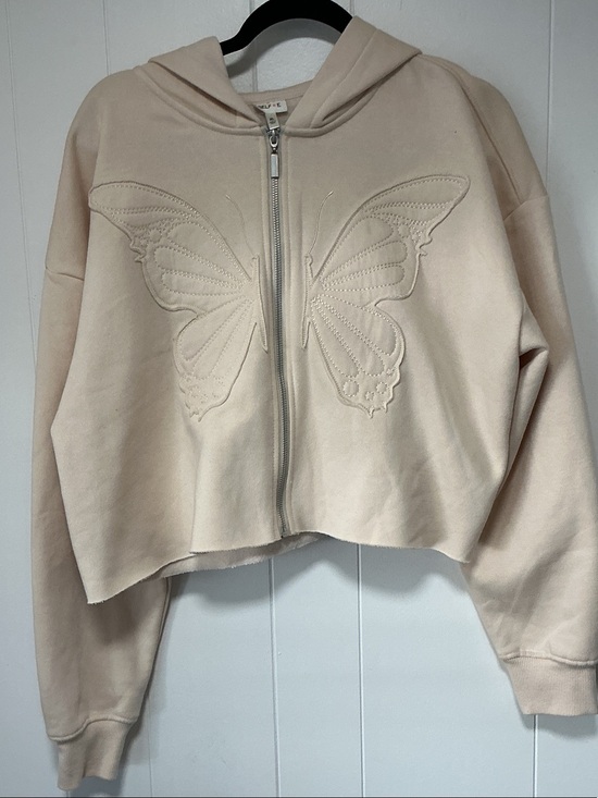 Selfie Leslie Other - Selfie Butterfly cropped zip hoodie